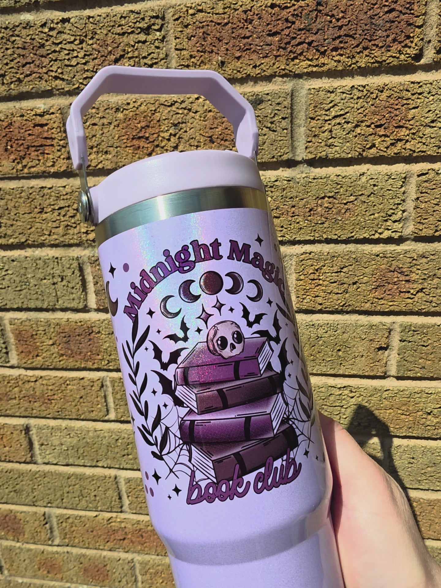 Purple Midnight Magic Shimmer 30oz Flip Lid Leakproof Tumbler with double wall insulation