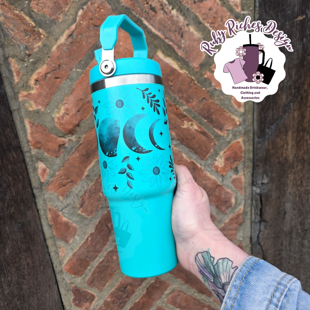 Moon Phase 30oz Leakproof Flip Lid tumbler