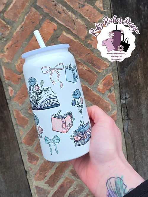 Books & Bows 16oz Double Wall Insulated Metal Tumbler