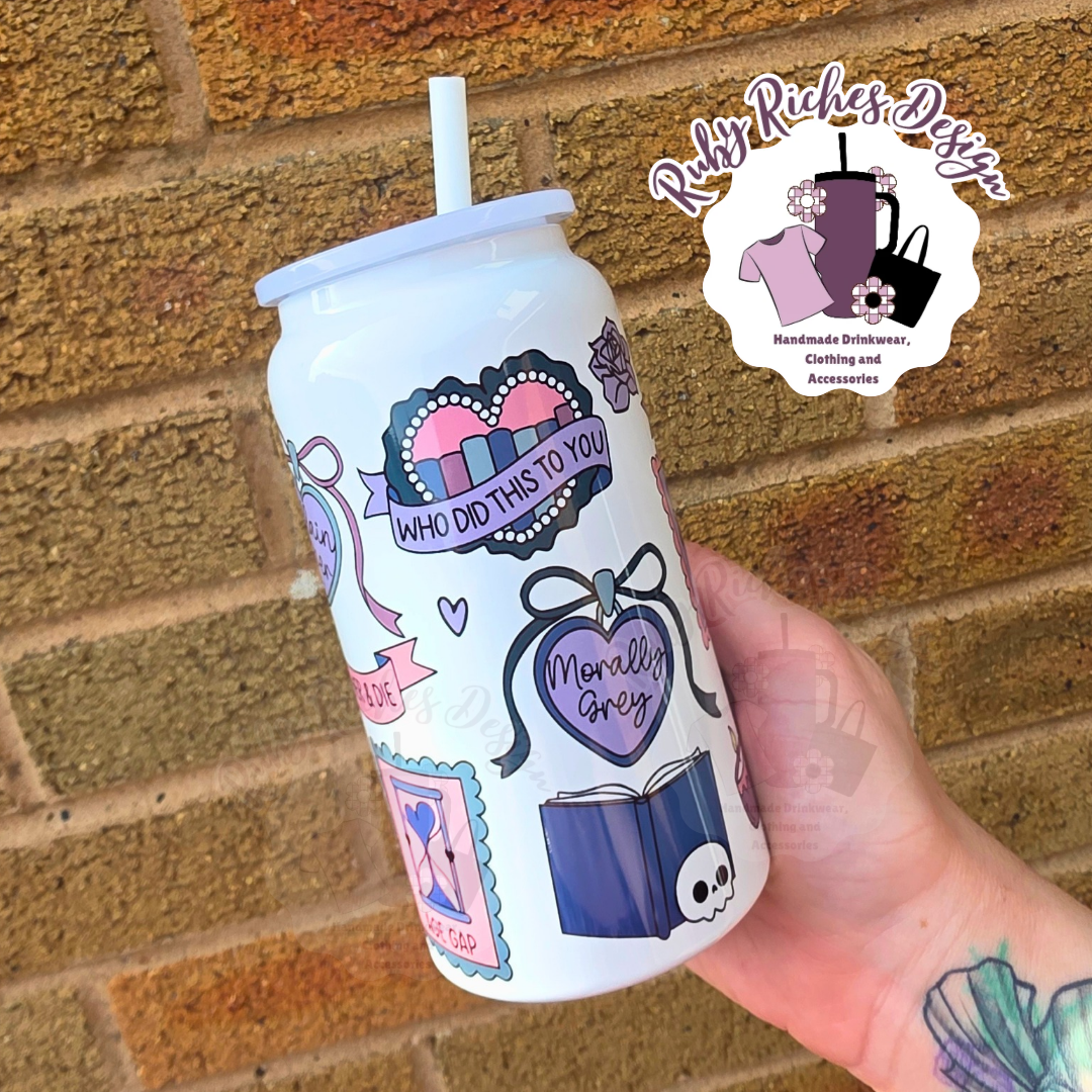 Dark Romance Smut Slut Theme 16oz Double Wall Insulated Metal Tumbler