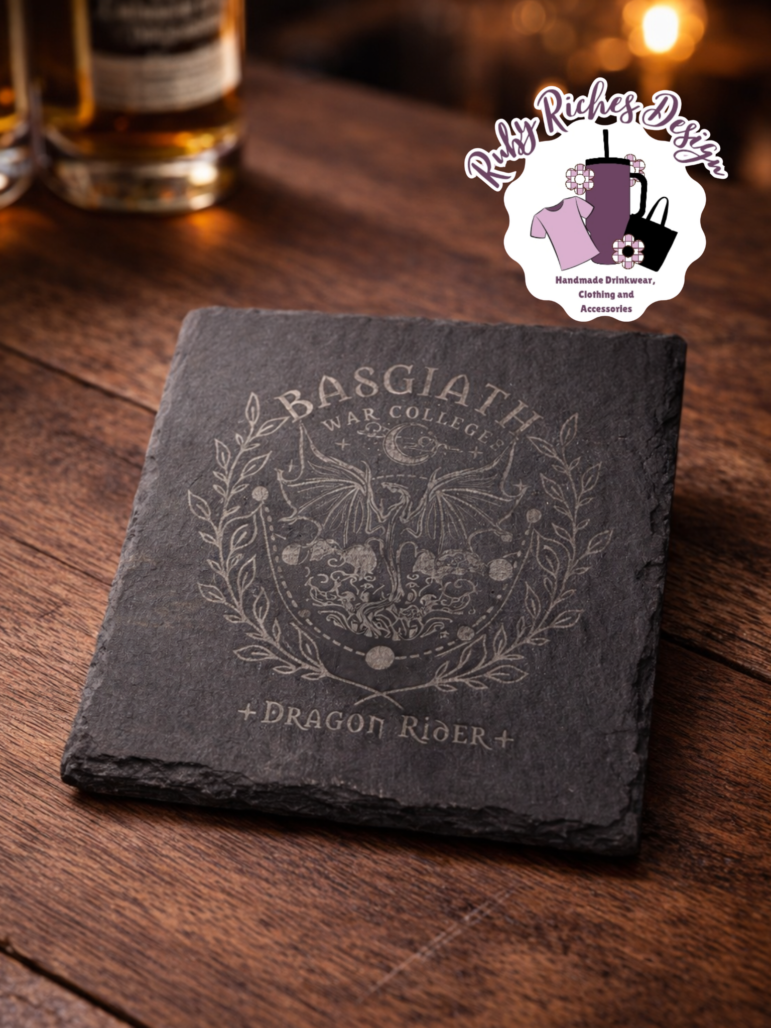 Basgiath War College Bookish Slate Coaster version two