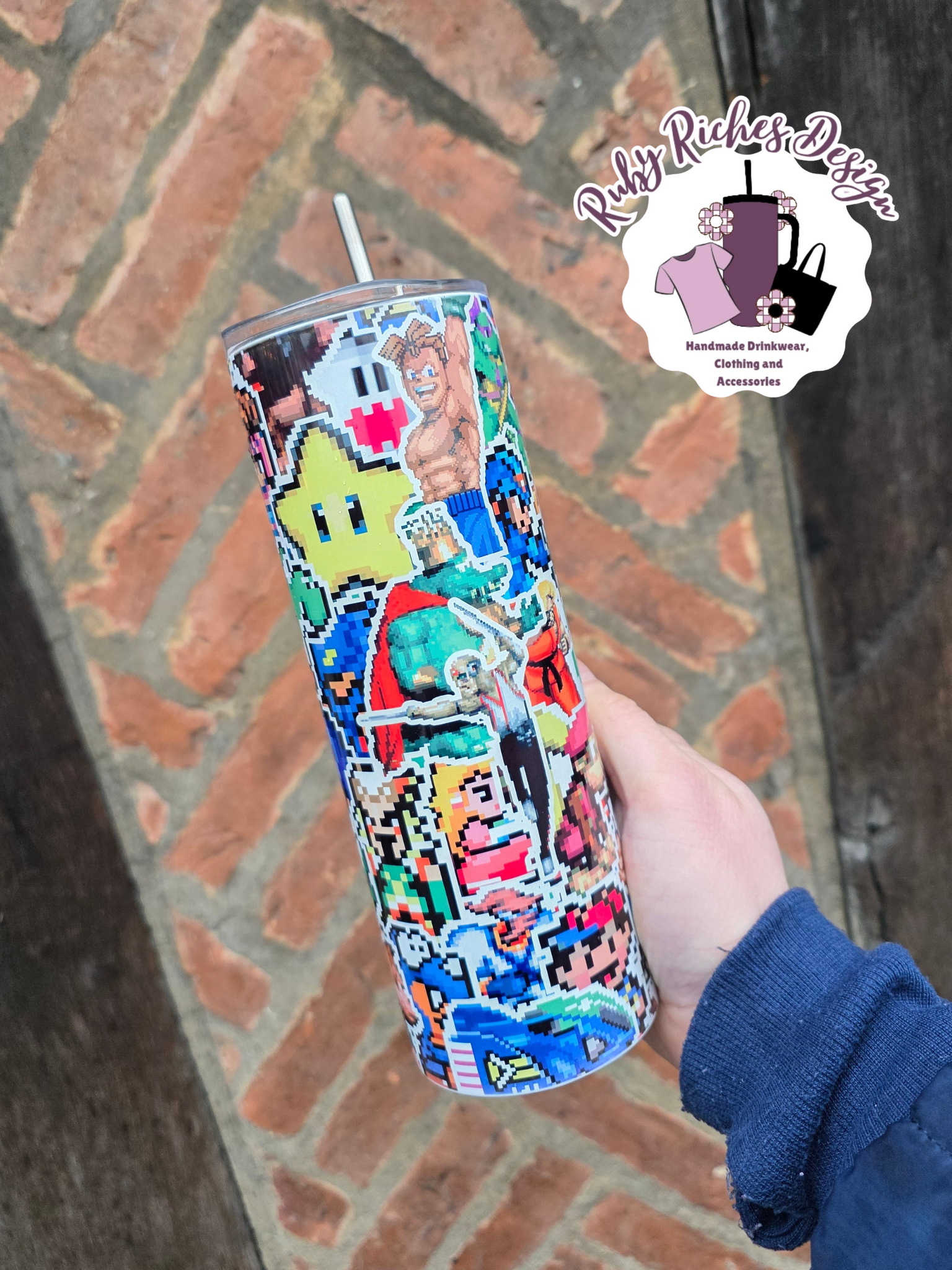 Retro Gamer 20oz Double Wall Insulated Metal Tumbler