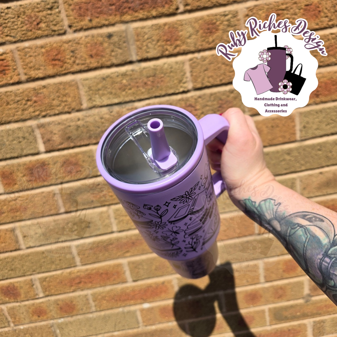 Sorry Im All Booked Up, Flip Lid 40oz Double Wall Insulated Metal Tumbler