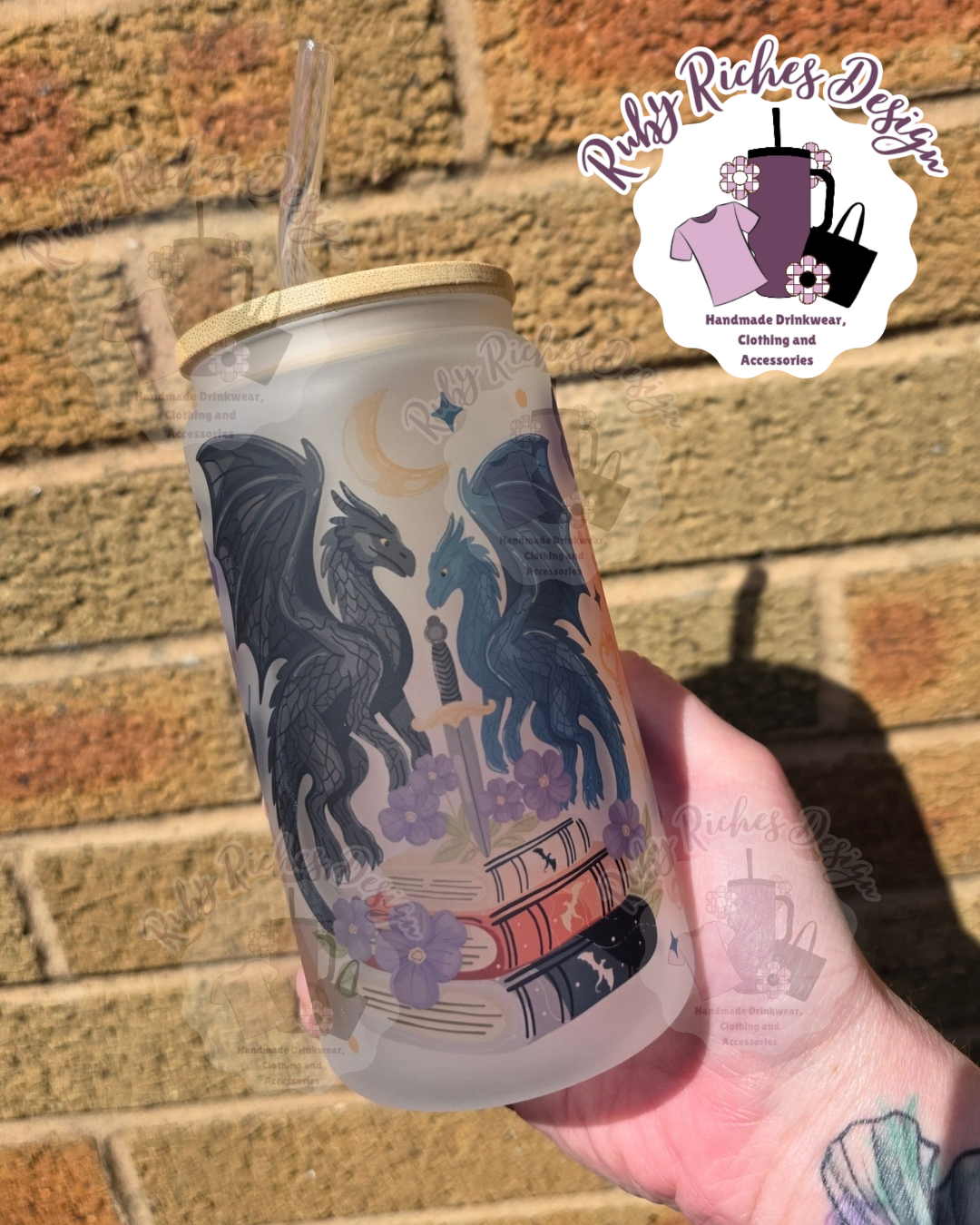 Dragon Book Club Frosted Glass Tumbler