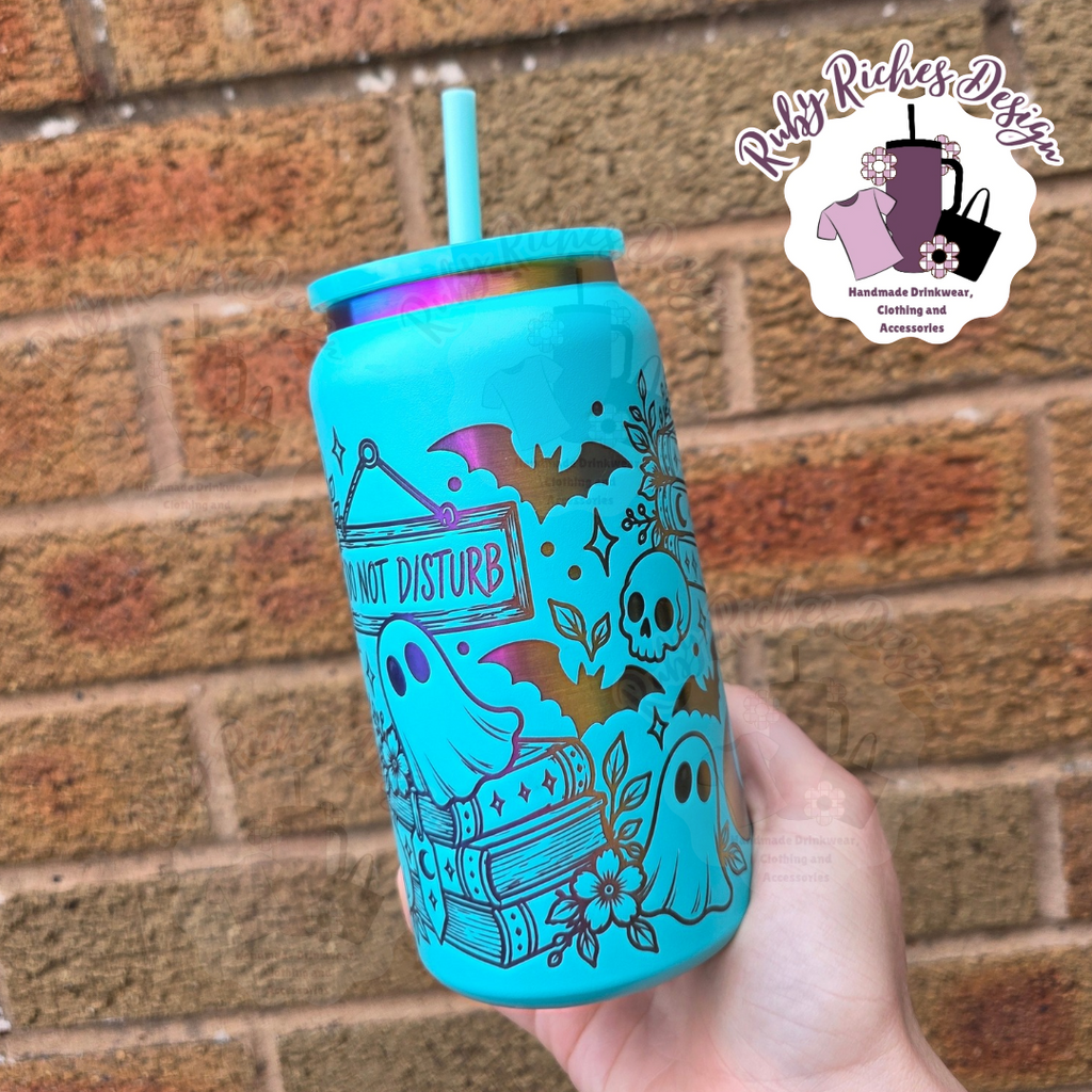Spooky Bookish 16oz Rainbow Plated Engraved 16oz Double Wall Insulated Metal Tumbler