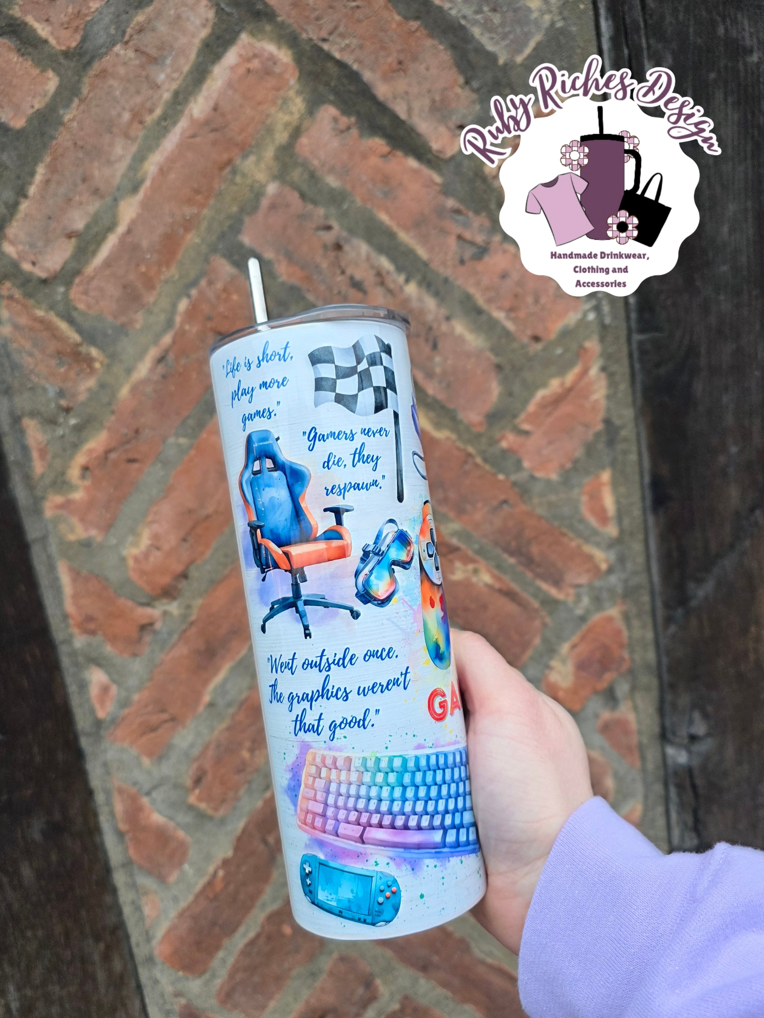 Gamer Fuel 20oz Double Wall Insulated Metal Tumbler