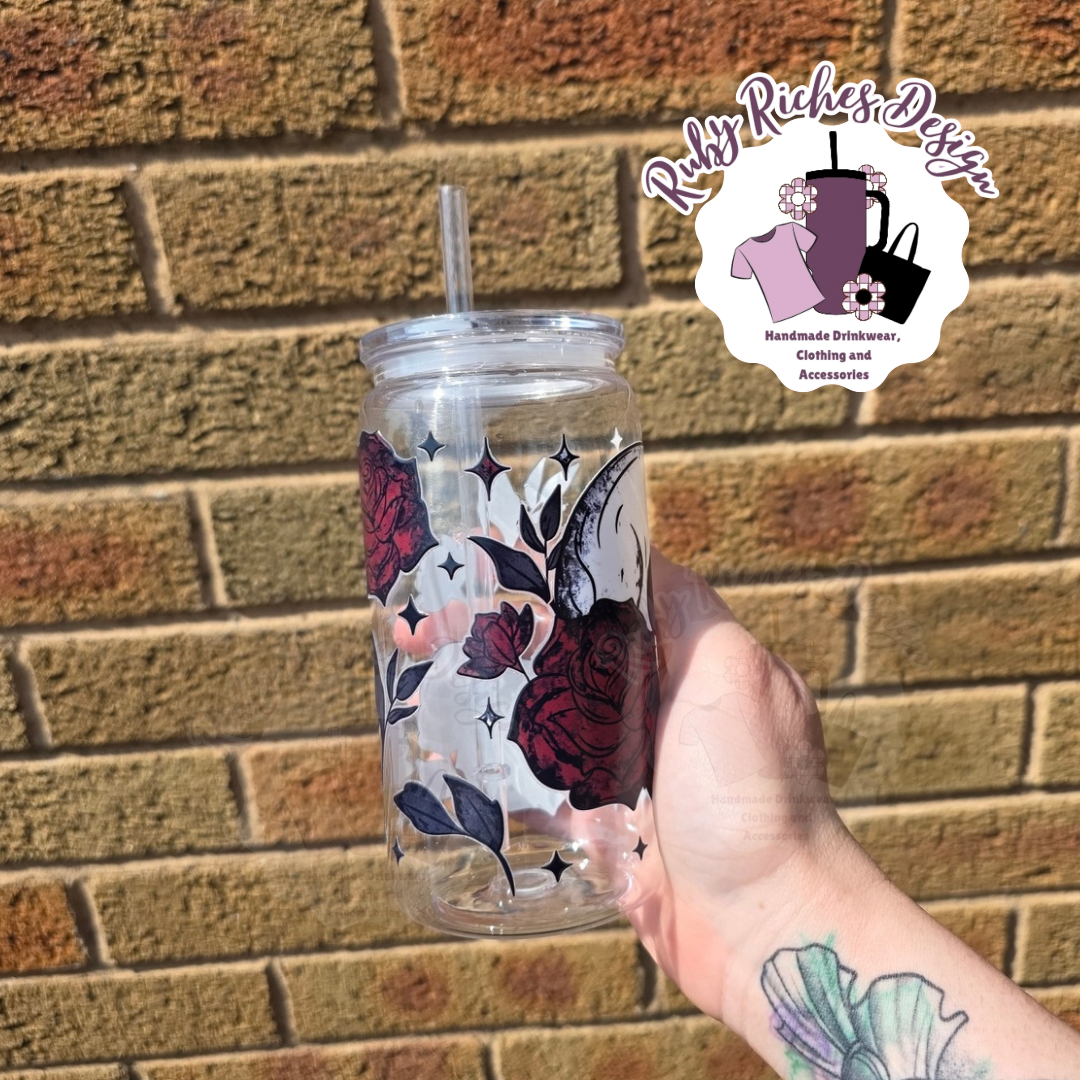 Gothic Skellie Design Plastic Tumbler 16oz