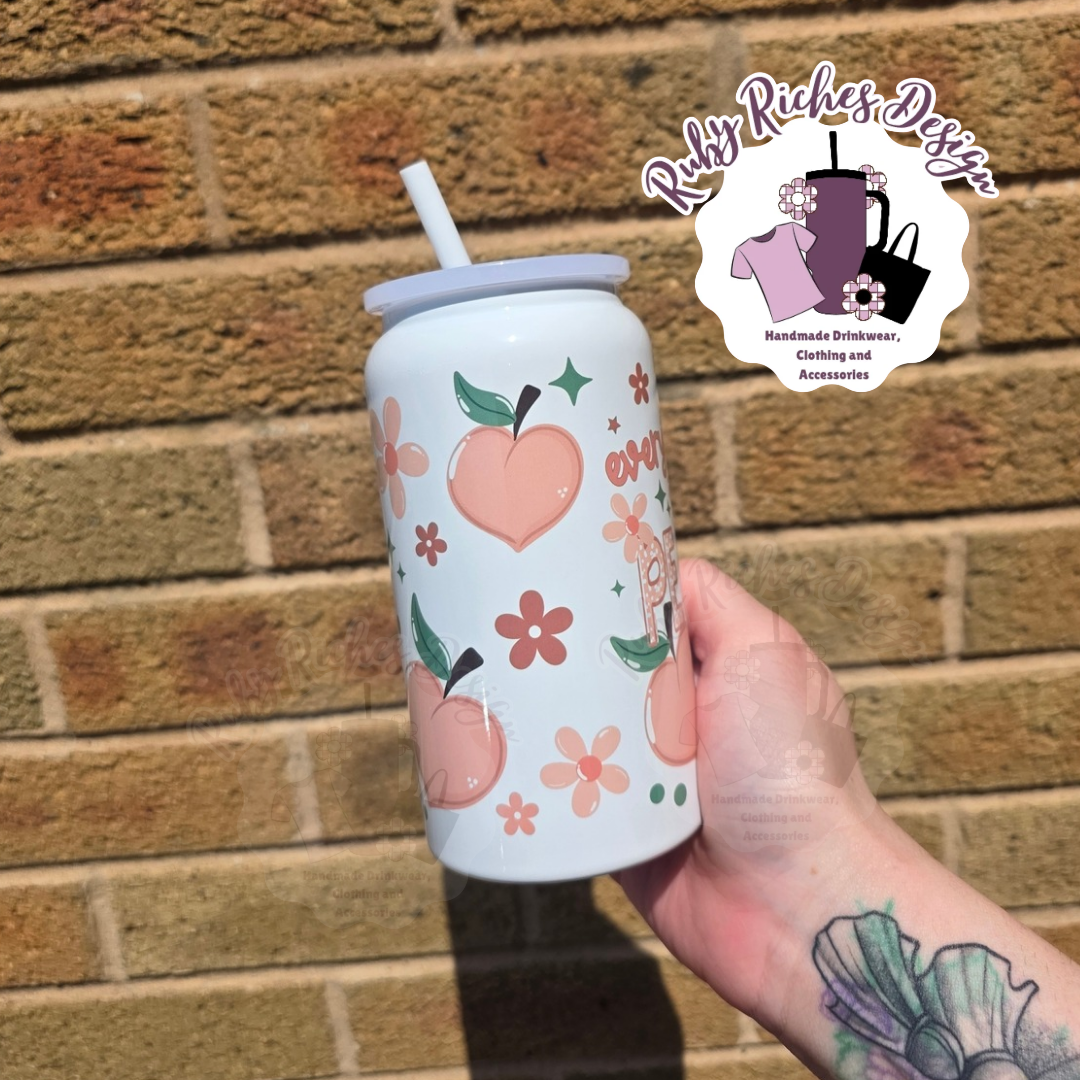 Everything Is Peachy Double Wall Insulated 16oz Metal Tumbler