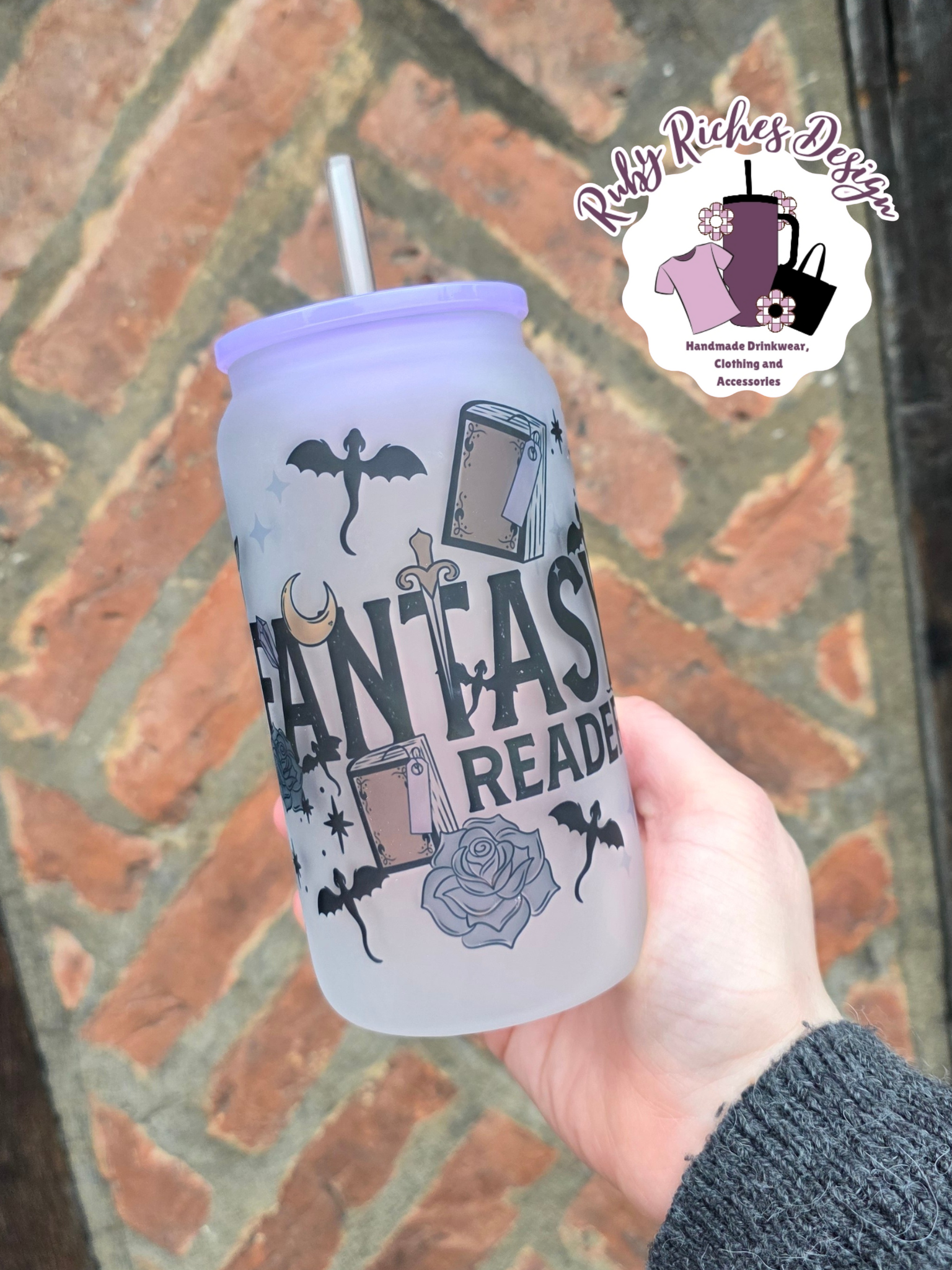 Fantasy Reader Frosted Glass Tumbler