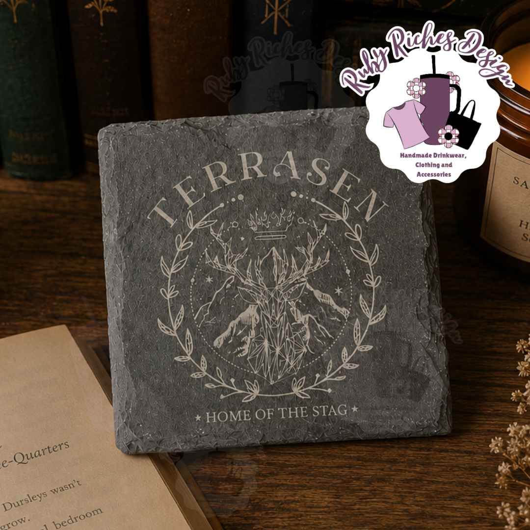 Terrasen Theme Bookish Engraved Coaster