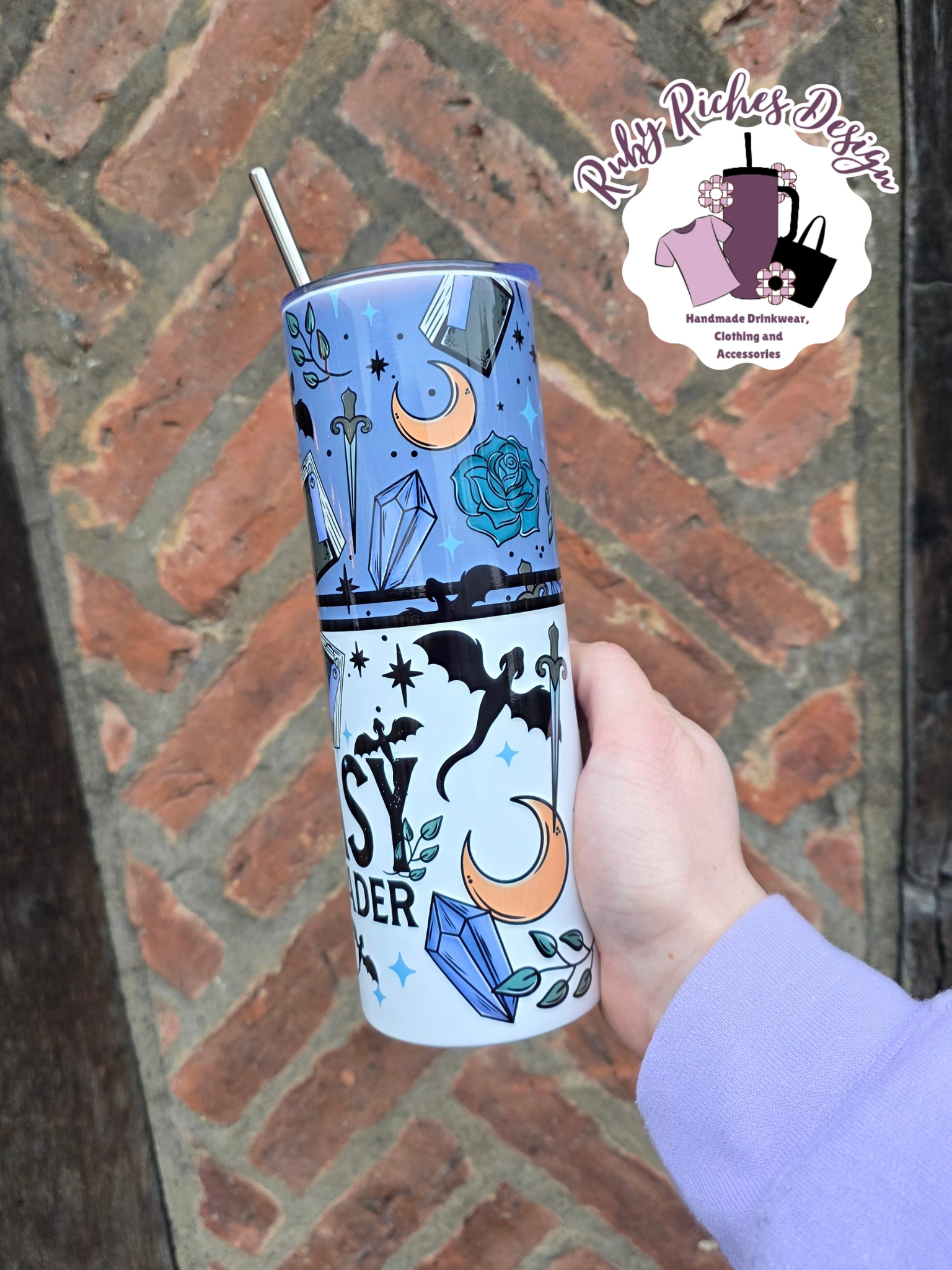 Fantasy Reader 20oz Double Wall Insulated Metal Tumbler