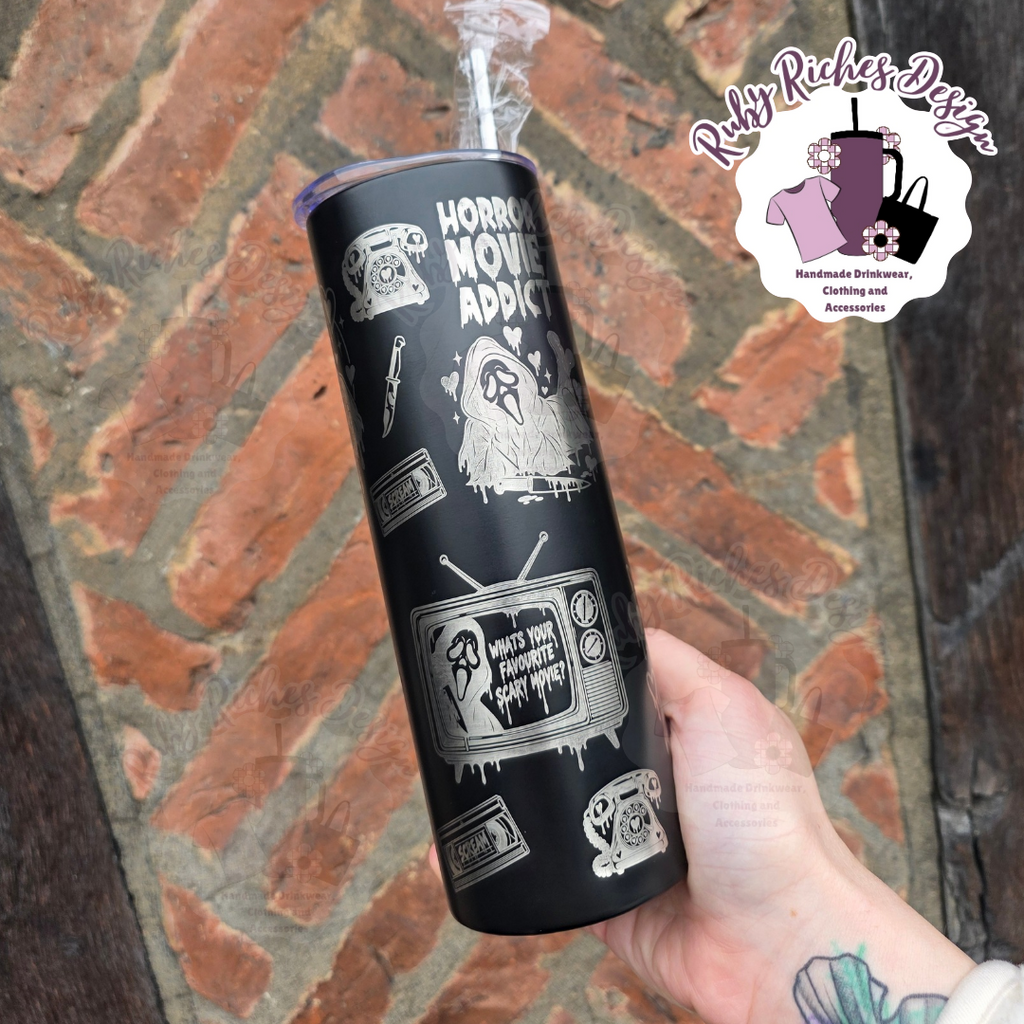 Ghost Face Engraved 20oz Double Wall Insulated Metal Tumbler