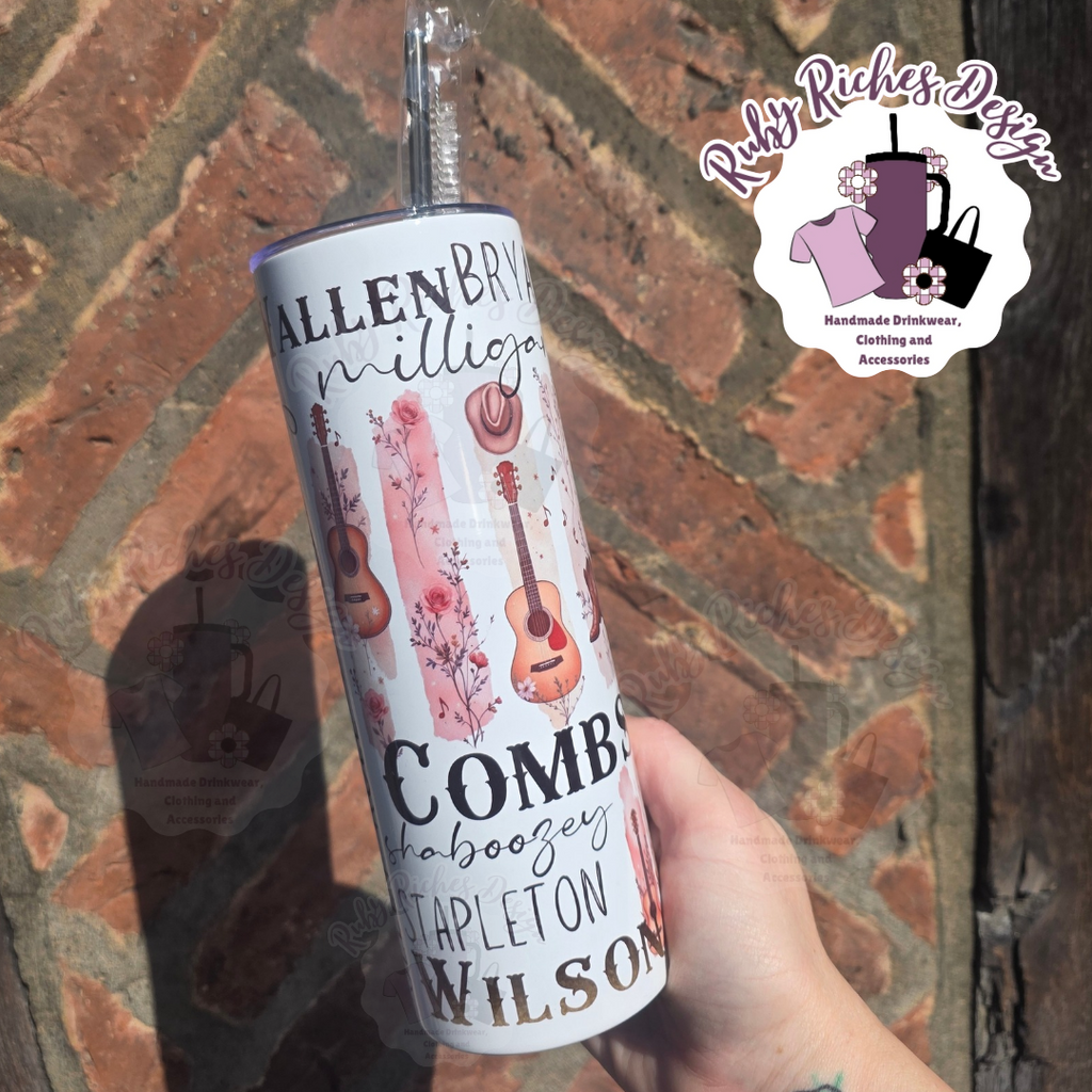 Country And Western Music Theme 20oz double wall insulation tumbler