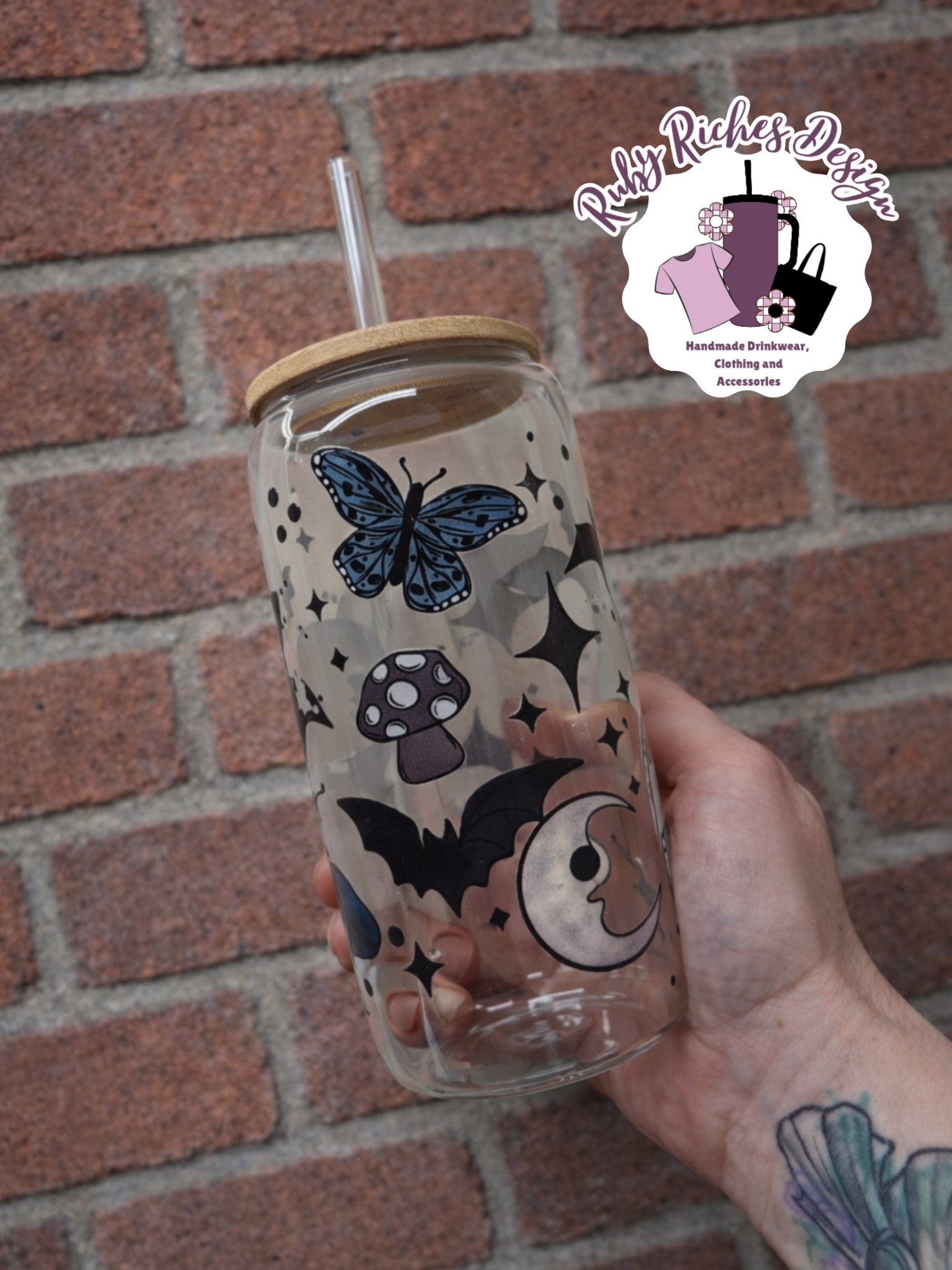 Cottagecore Theme Ghost Glass Tumbler