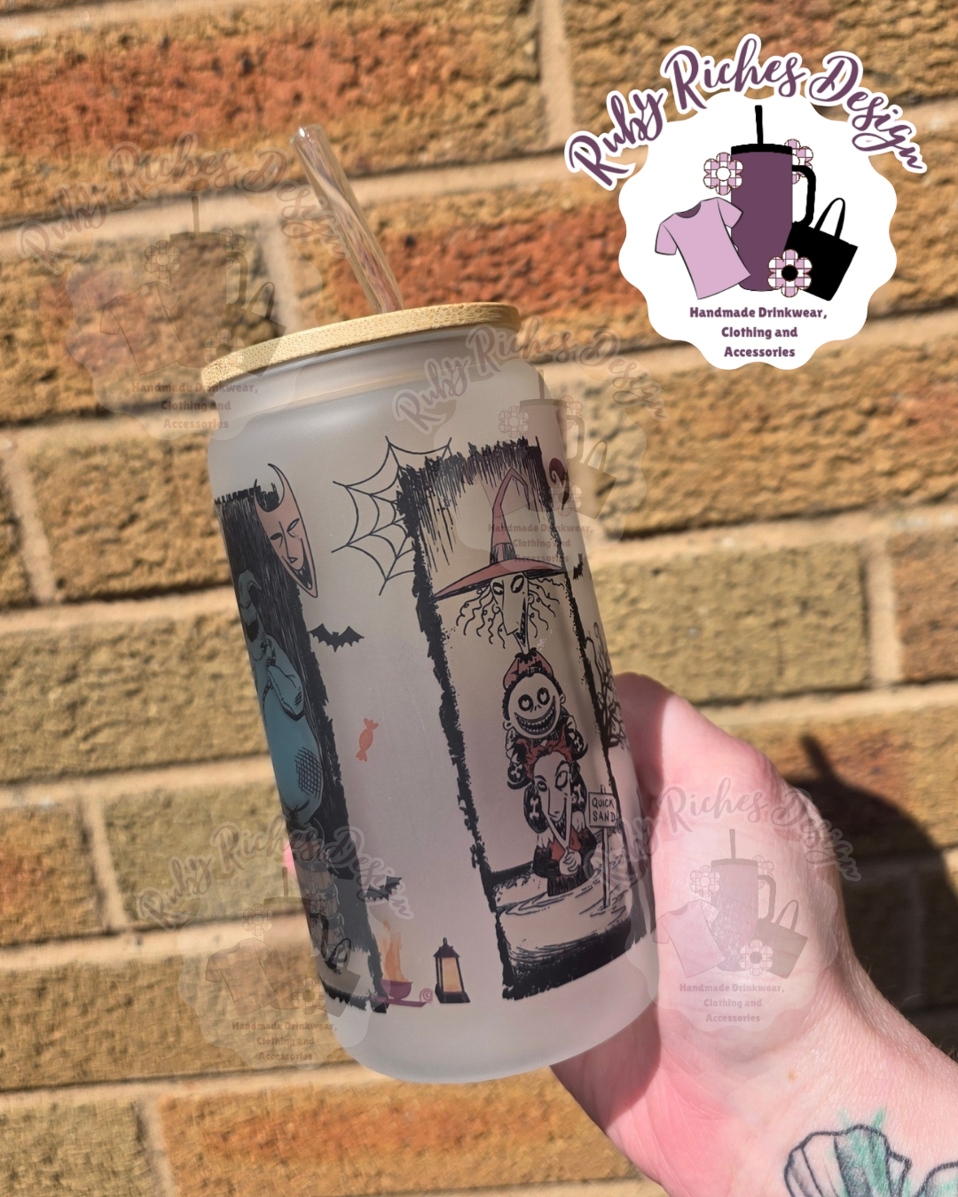 Nightmare Frosted Glass Tumbler