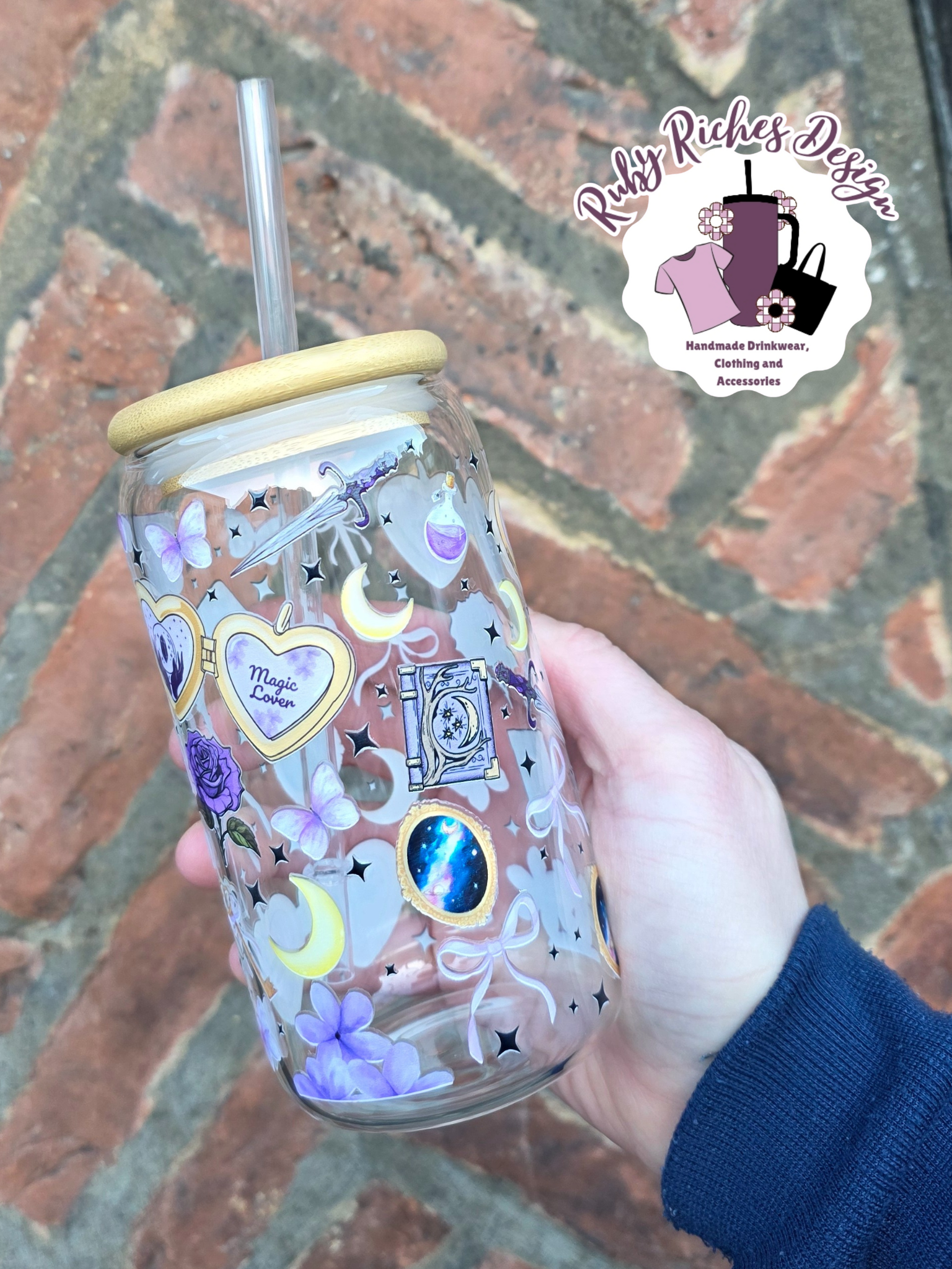 Purple Fantasy Book Club Glass Tumbler