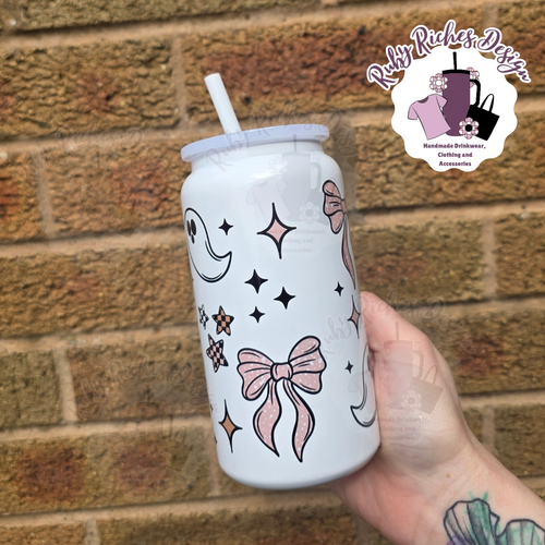 Boo Trick or treat theme 16oz Double wall insulated metal tumbler