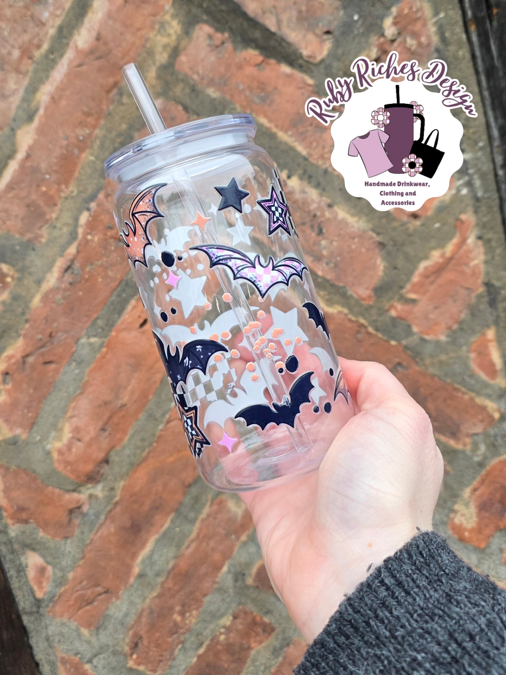 Checkered Bats Plastic Tumbler