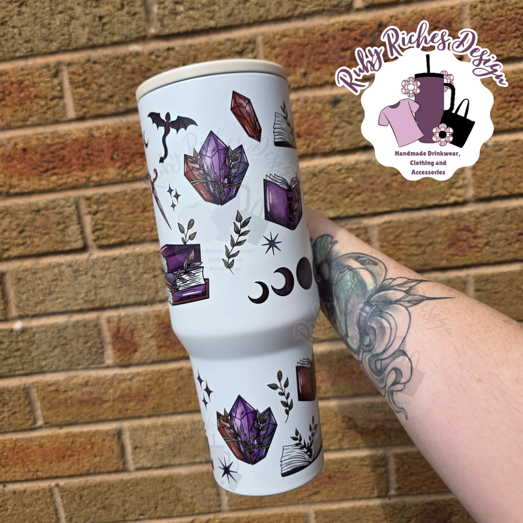 Dragon Book Theme 40oz Double Wall Metal Tumbler