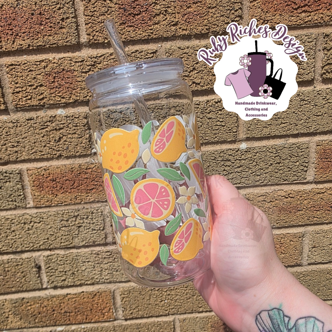 Lovely Lemons Theme 16oz Vaccum Lid Tumbler