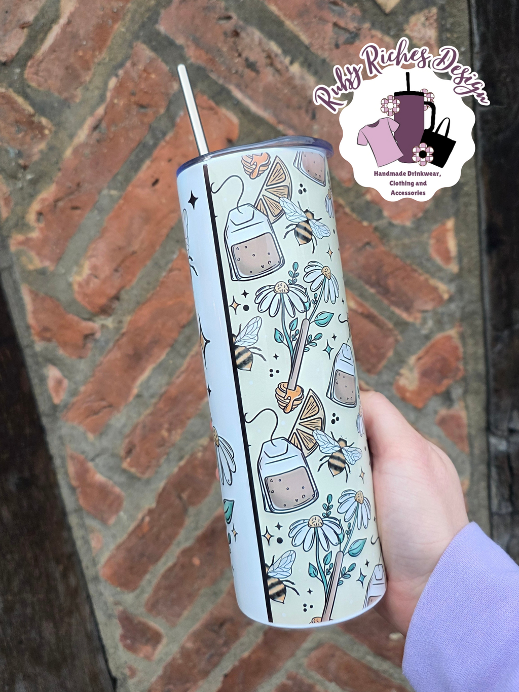 Honey Tea Bee 20oz Double Wall Insualted Metal Tumbler