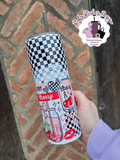 Very Cherry Checkered 20oz Double Wall Insulated Metal Tumbler