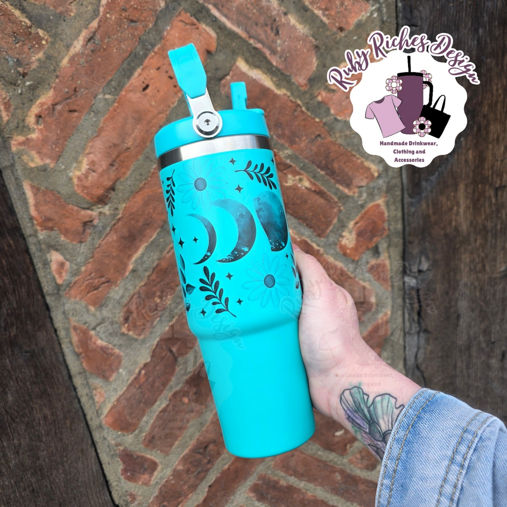 Moon Phase 30oz Leakproof Flip Lid tumbler