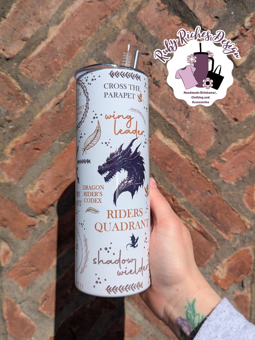 Fourth wing Book Theme 20oz Double Wall Insulated Metal Tumbler