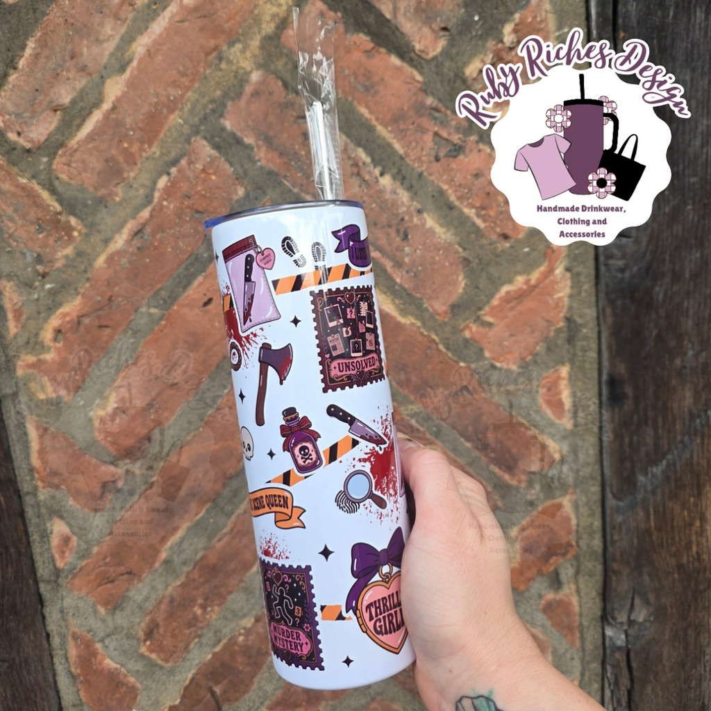 True Crime Detective Theme 20oz Double Wall Insulated Metal Tumbler