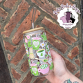 Matcha Theme 16oz Glass Tumbler