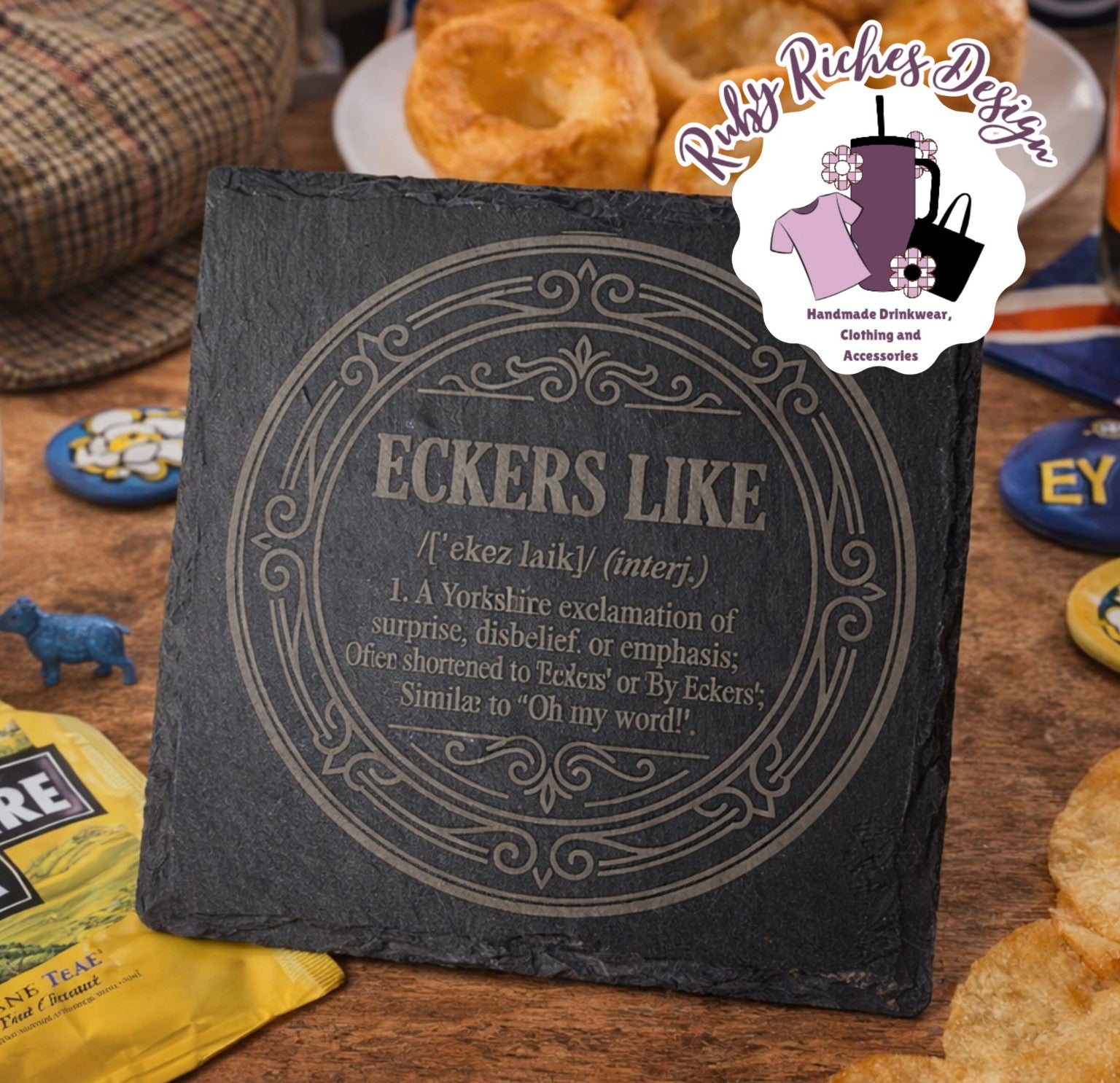 Eckers Like, Yorkshire Slang Engraved Coaster