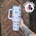 Lavender Bows 40oz Double Wall Insulated Metal Tumbler
