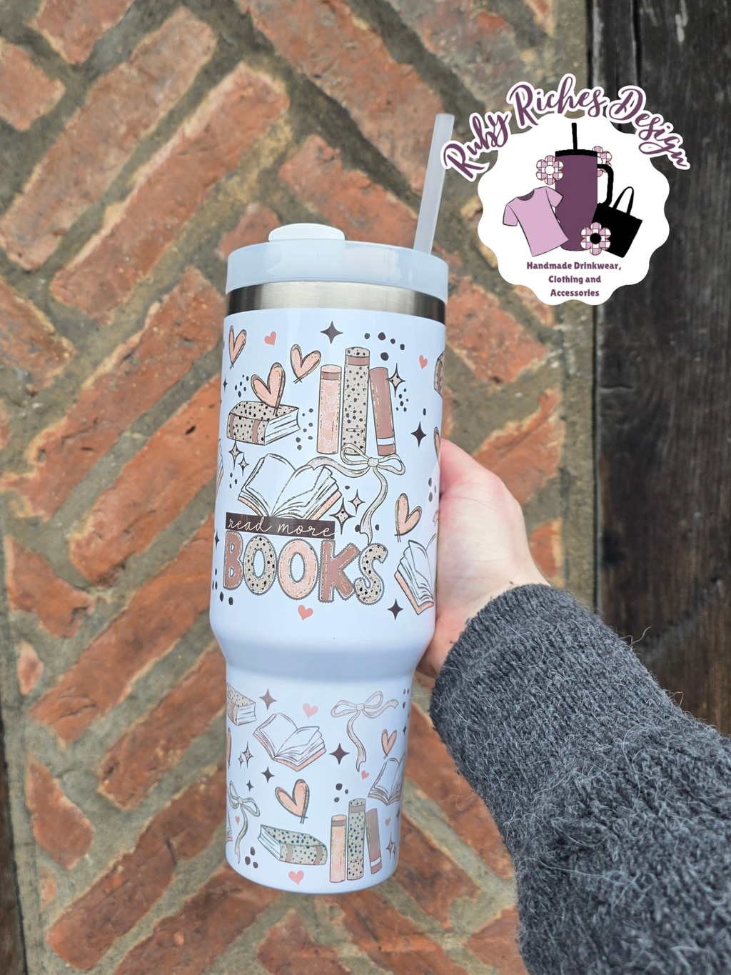 Read More Books 40oz Double Wall Insulated Metal Tumbler