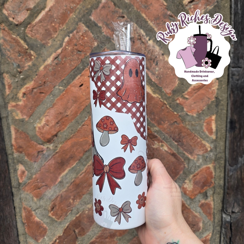 Autumn Ghostie Theme 20oz Double Wall Insulated Metal Tumbler