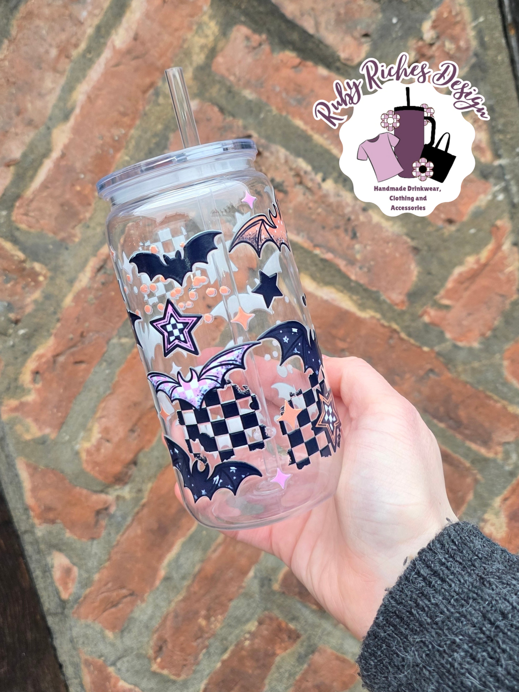 Checkered Bats Plastic Tumbler