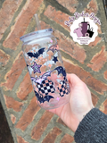 Checkered Bats Plastic Tumbler