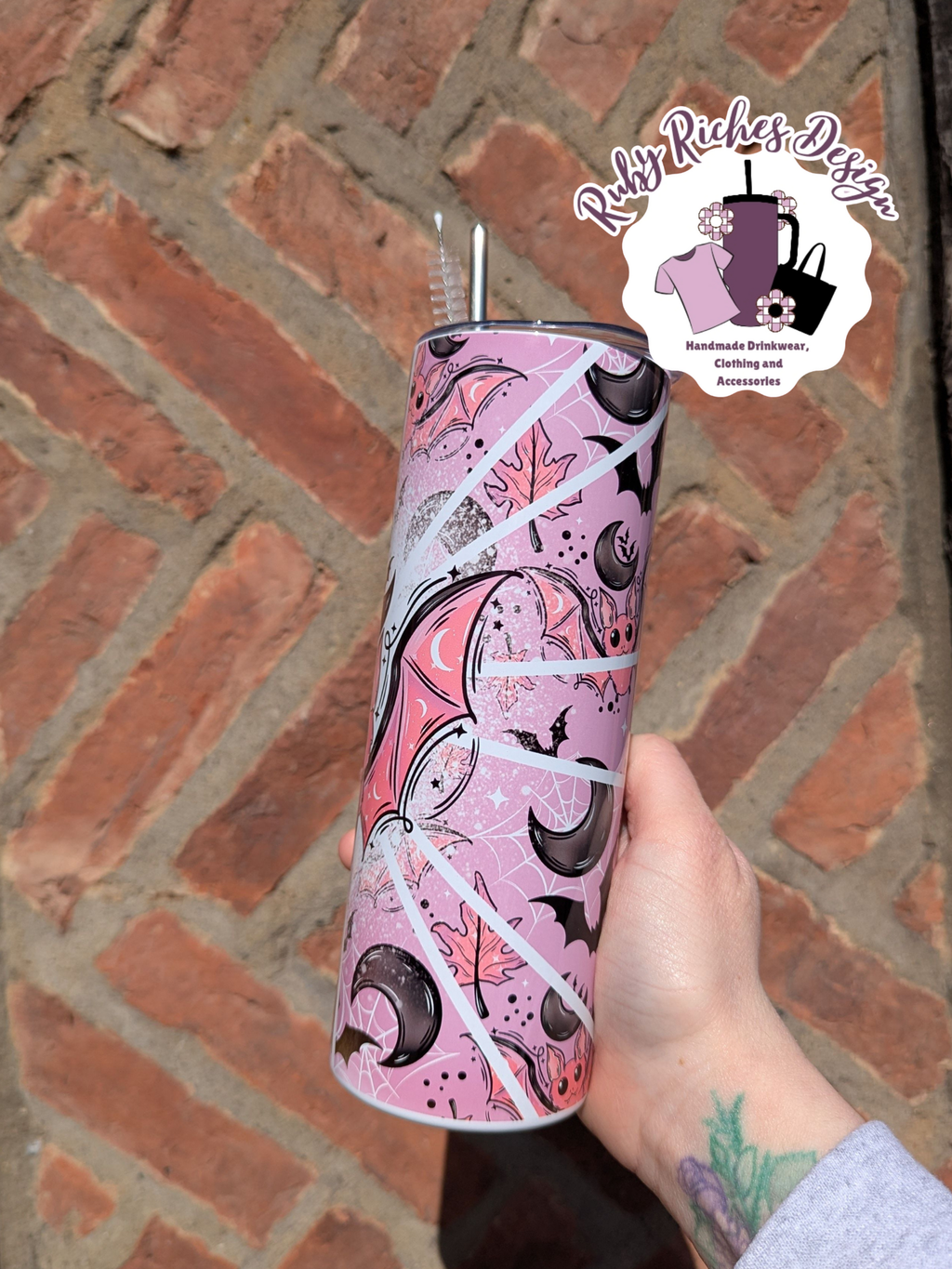 Spooky Bat 20oz Double Wall Insulated Metal Tumbler