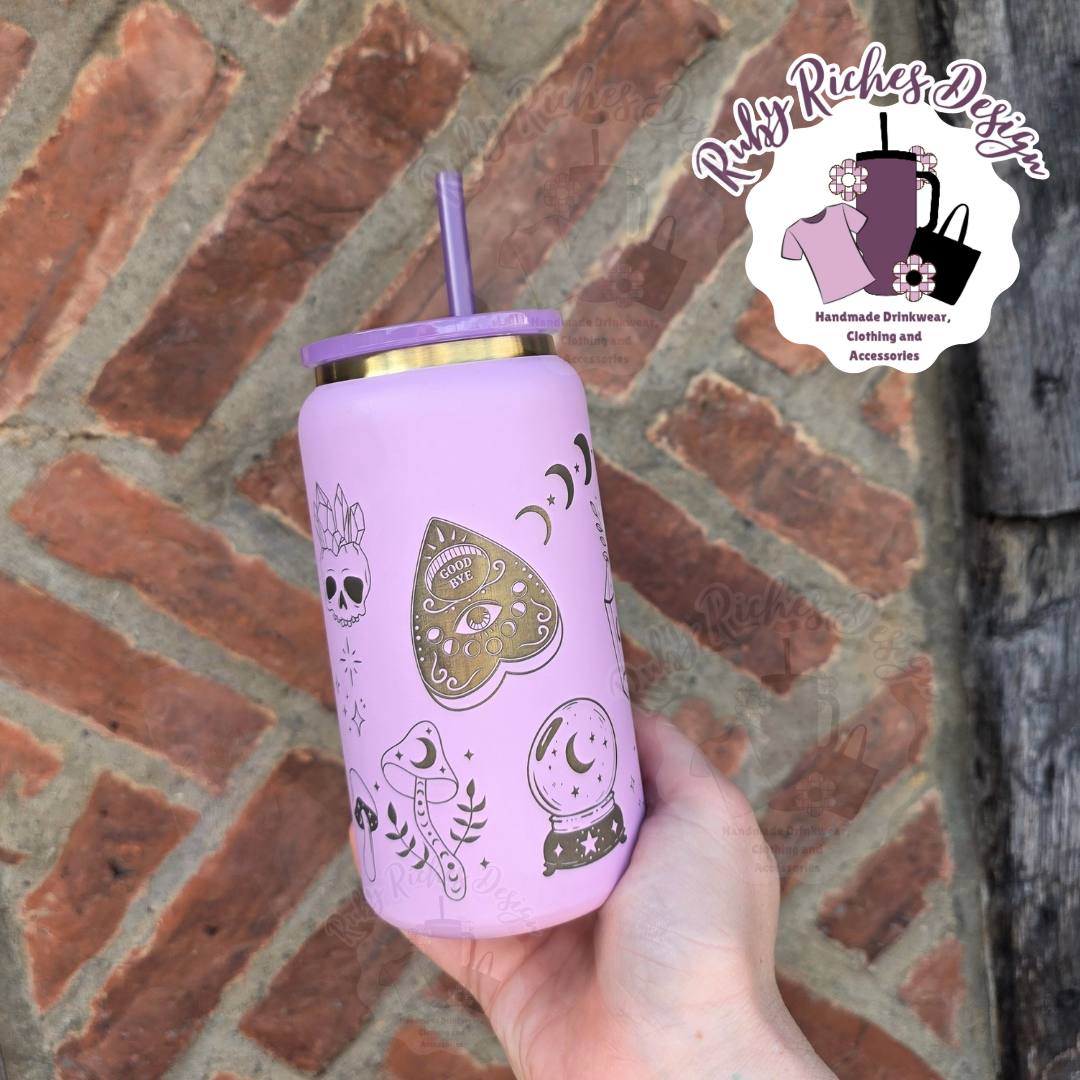 Witchy Theme Gold Plated Engraved Tumbler