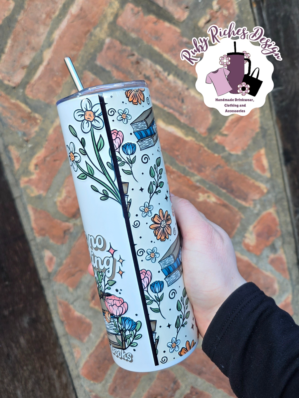 There's No Such Thing As Too Many Books 20oz Metal Tumbler