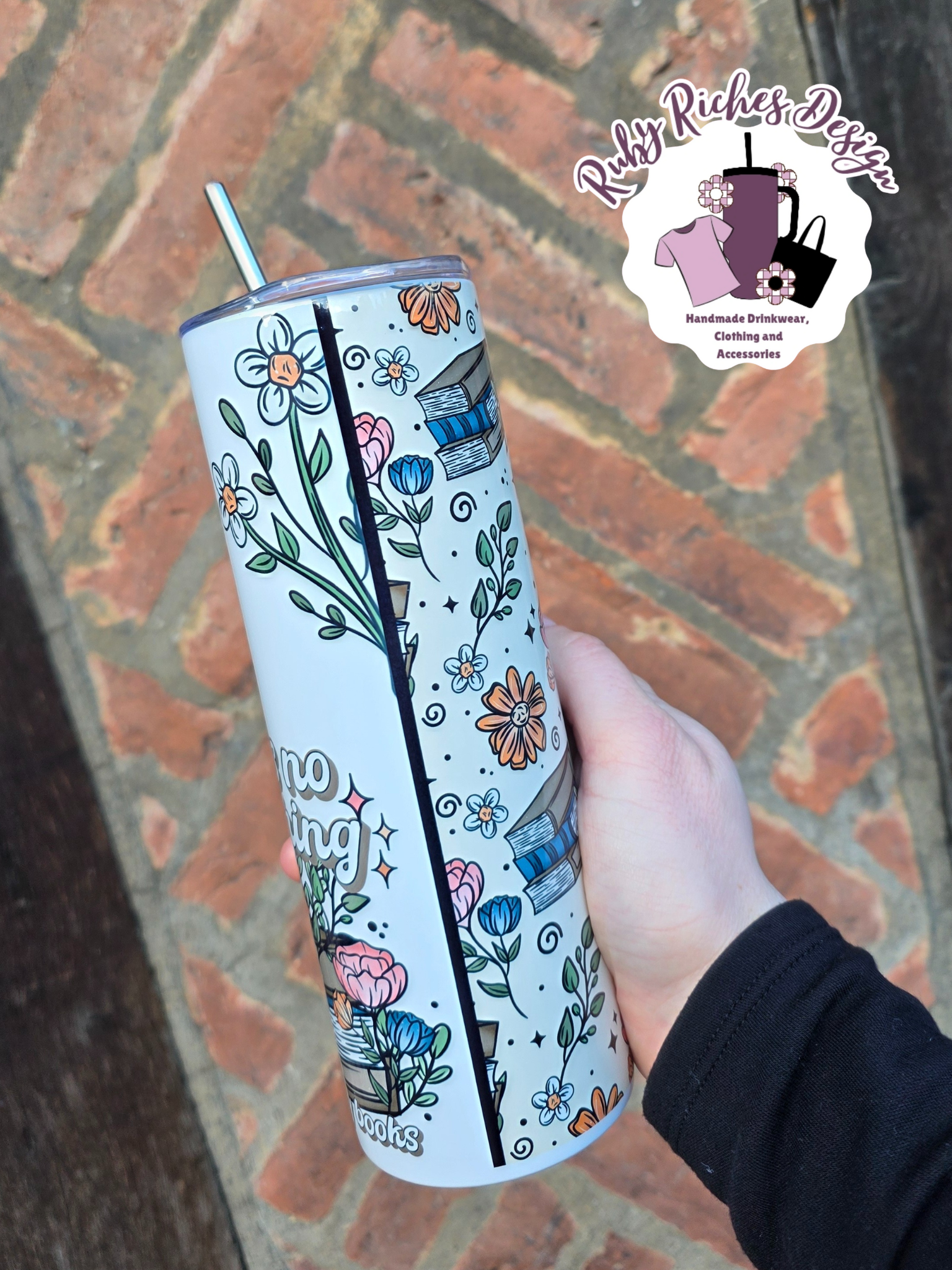 There's No Such Thing As Too Many Books 20oz Metal Tumbler