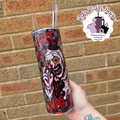 Art Was Here, Sunflower Clown Theme 20oz Double Wall Insulated Metal Tumbler