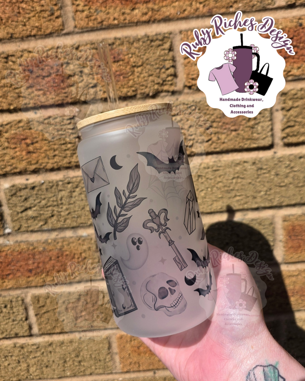 Spooky House Frosted Glass Tumbler