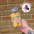 Lovely Lemons Theme 16oz Vaccum Lid Tumbler