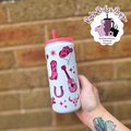 Country And Western Theme 16oz Double Wall Insulated Metal Tumbler