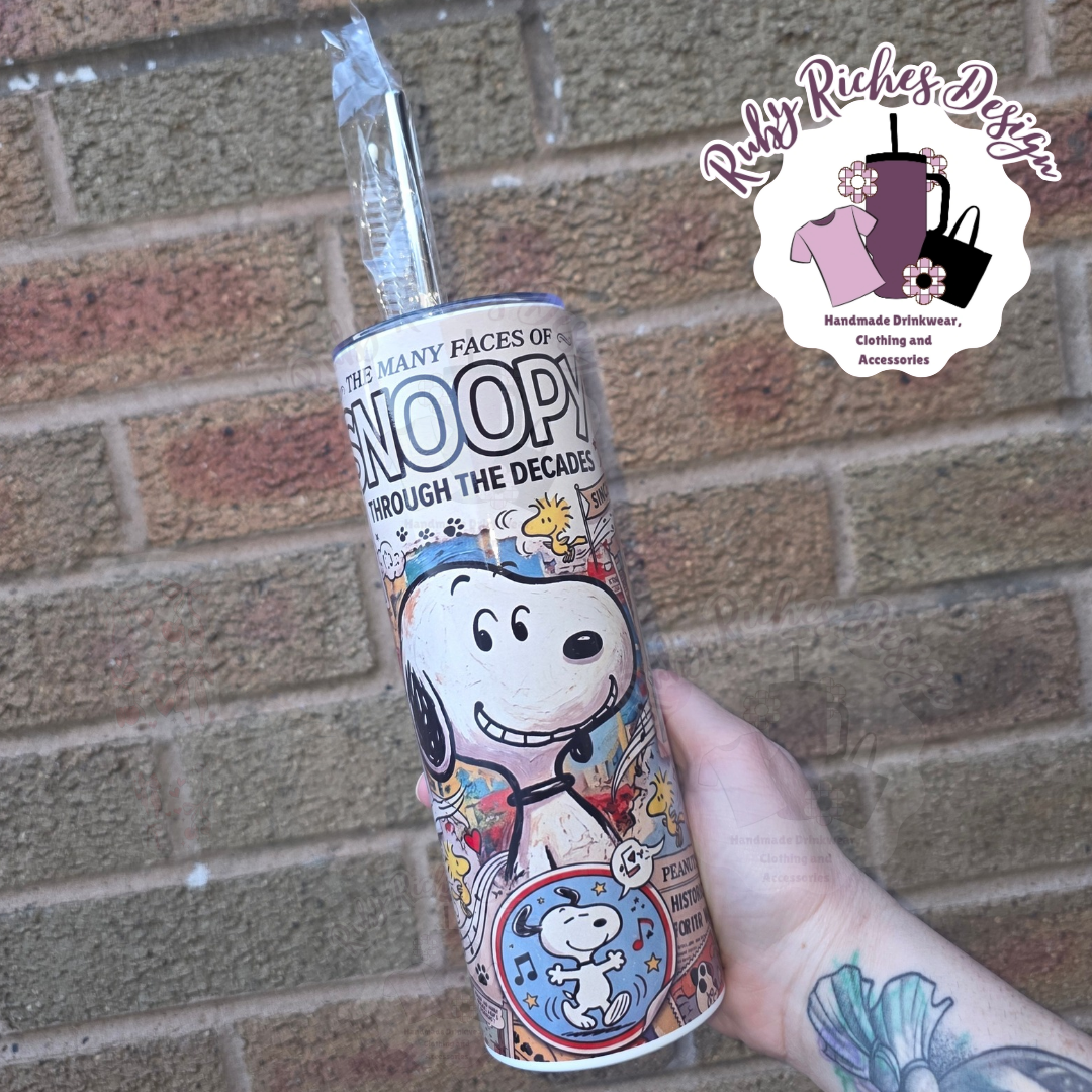 Retro Dog Theme 20oz Double Wall Insulated Metal Tumbler