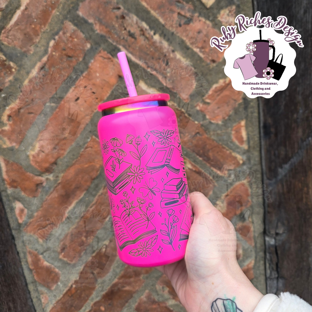 Sorry Im All Booked Up Rainbow Plated Engraved 16oz Double Wall Insulated Metal Tumbler