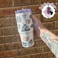 Books And Bows Mini Stlyle 14oz Flip Lid Metal Tumbler with double wall insulation and Leakproof flip lid