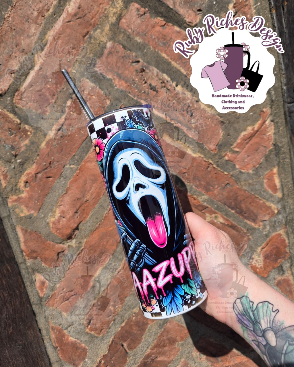 Wazzup Ghost Face Double Wall Insulated Metal Tumbler