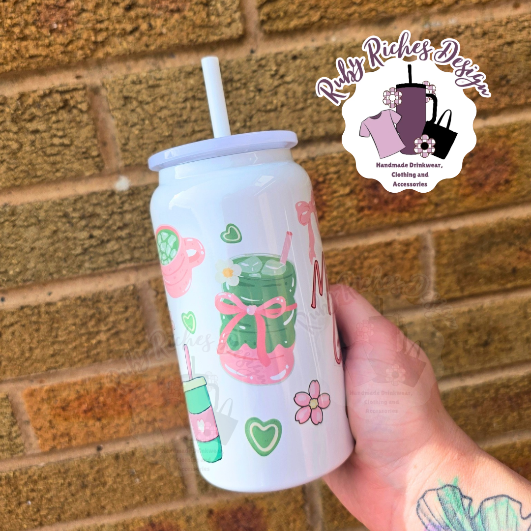 Matcha Girly 16oz Double Wall Insulated Metal Tumbler