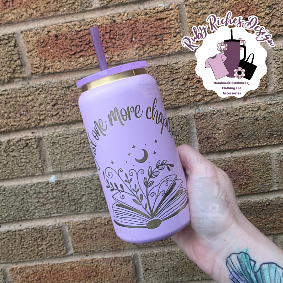 Gold Plated Just one more chapter Engraved 16oz Metal Tumbler